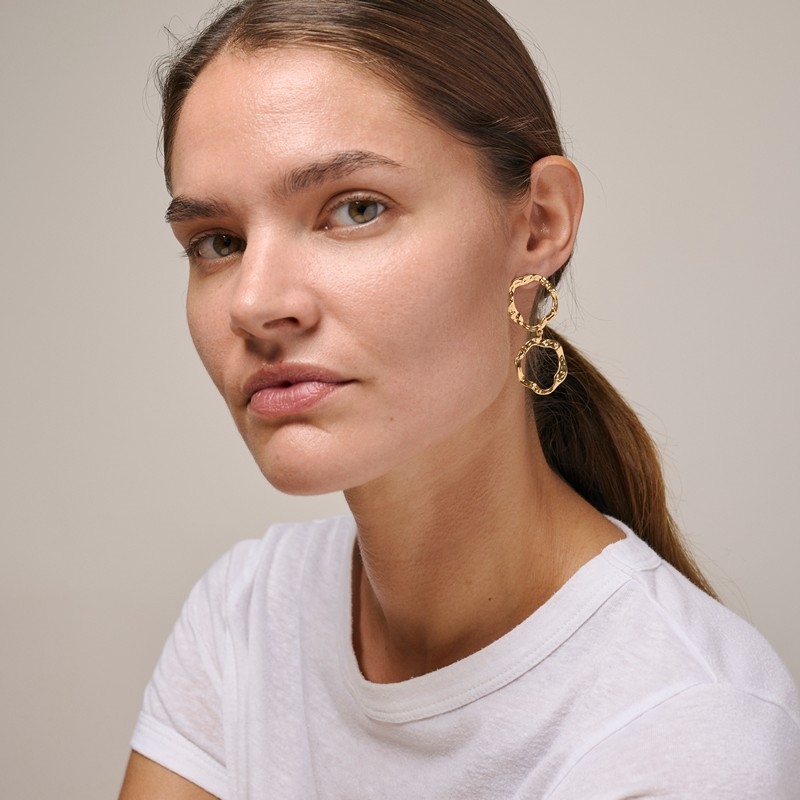 Miriam øreringe i forgyldt sølv fra Enamel E407G